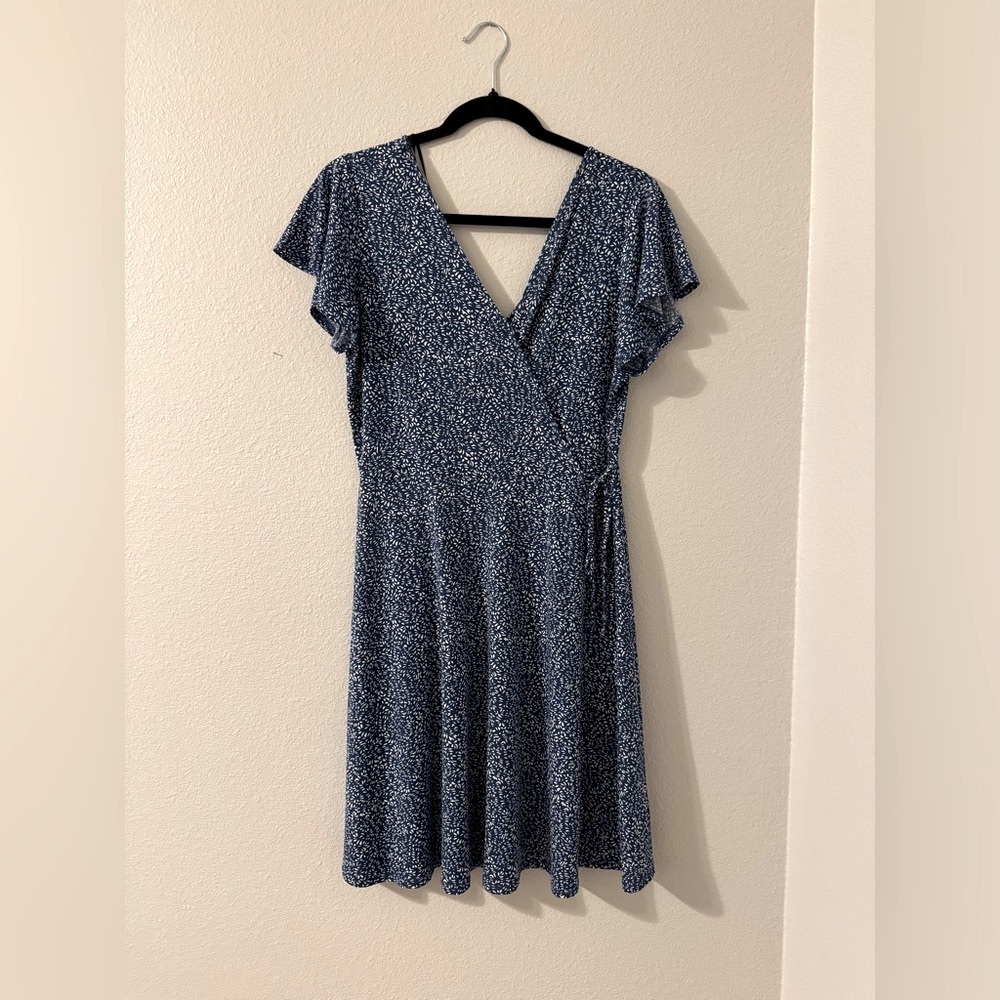 kaileigh Blue and White Tie Waist Dress Size M
